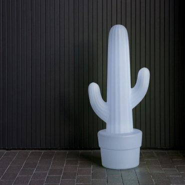 New Garden Kaktus - lampadaire rechargeable avec télécommande - 44 x 31 x 100 cm - IP65 - blanc - RGB + couleur de lumière blanc froid
