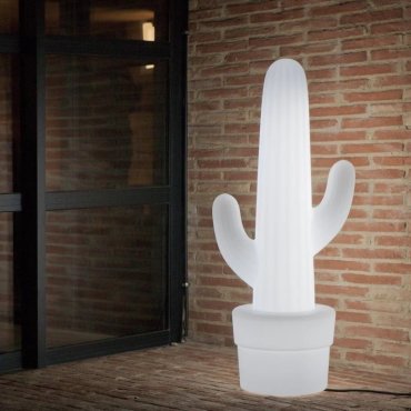 New Garden Kaktus - lampadaire d'extérieur - 44 x 31 x 100 cm - IP65 - blanc - couleur de lumière blanc froid