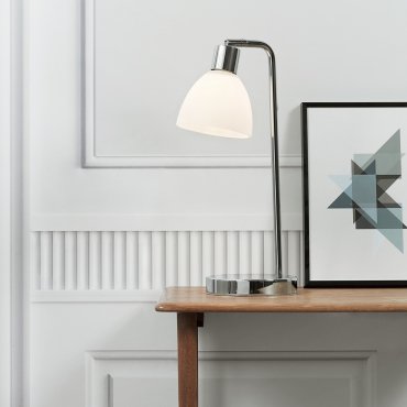 Nordlux Ray 12 - lampe à poser - 46 cm - chrome et blanc opale