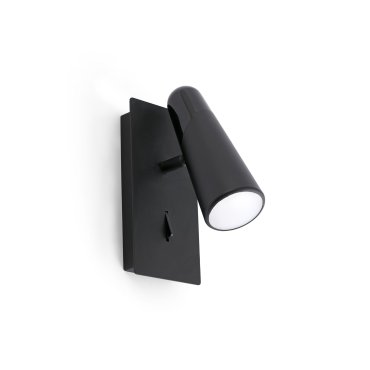 Faro Lao - applique murale avec interrupteur - 7,5 x 12 x 15,5 cm - 4,5W LED inclus - noir mat