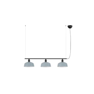 Faro Tatawin M - suspension - 100 x 25 x 210 cm - noir satiné et bleu grisâtre brillant