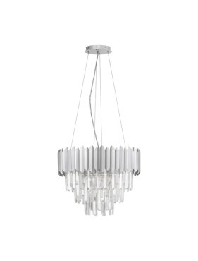 Nova Luce Magnolia - suspension - Ø 50 x 120 cm - chrome
