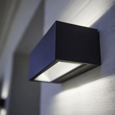 Lutec Gemini - Applique d'extérieur - 22 x 10 x 8 cm - 21W LED inclus - IP54 - gris foncé - blanc