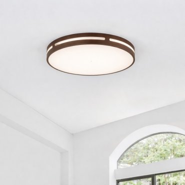 Nova Luce Wheel - plafonnier - Ø 45 x 6 cm - 30W LED inclus - brun café