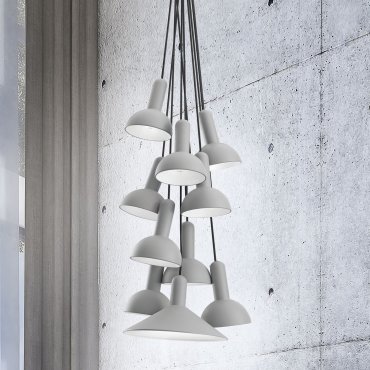 Nova Luce Ferrara - lampe suspendue - Ø 55 x 180 cm - gris clair