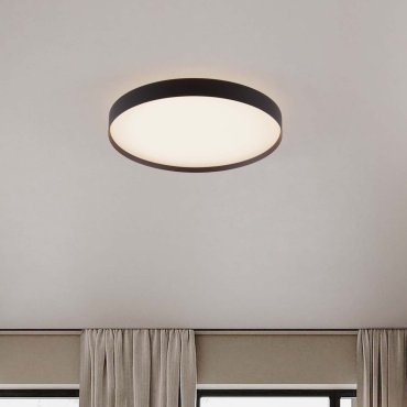 Nova Luce Roi - plafonnier - Ø 50 x 8,5 cm - 48W dimmable LED inclus - noir sablé
