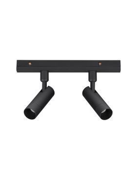 Nova Luce Buxton L - spot double pour système de rail magnétique - 24,5 x 3,2 x 15,1 cm - 2 x 10W TRIAC LED dimmable inclus - noir sable