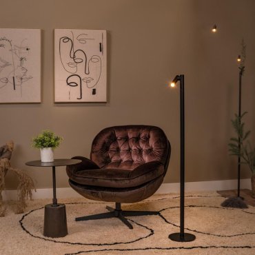 Lucide Antrim - Lampe de lecture rechargeable - 3 x 20 x 120 cm - 2,2W LED dimmable inclus - IP54 - Avec station de recharge sans fil - noir