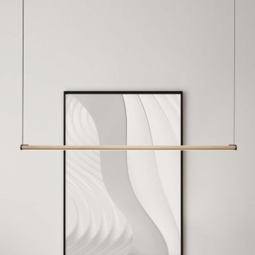 Nova Luce Lios - lampe suspendue - 123 x 200 x 2,5 cm - 28W dimmable LED inclus - café moka et noir mat