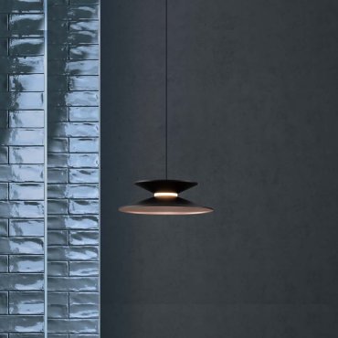 Nova Luce Morfi - lampe suspendue - Ø 20 x 190 cm - 5W dimmable LED inclus - noir sablé et or