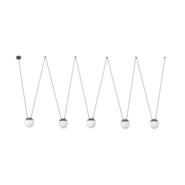 Faro Mine - lampe suspendue 5L - gris foncé - verre