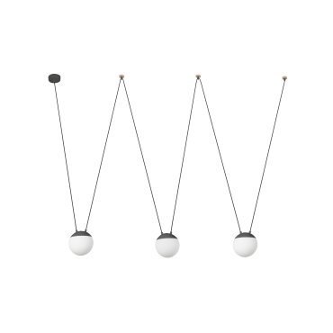Faro Mine - lampe suspendue 3L - gris foncé - verre
