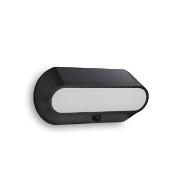 Century Italia Aura - applique extérieure solaire avec capteur - 25 x 6,6 x 12 cm - 5W LED inclus - IP54 - noir