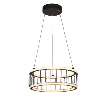 Searchlight Circolo - lampe suspendue - Ø 38 x 150 cm - 3 niveaux de gradation - 40W LED inclus - noir et blanc