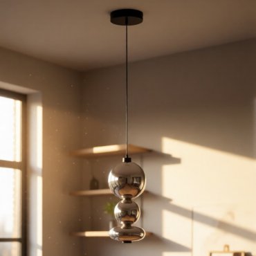 Nova Luce Bally - lampe suspendue - Ø 20 x 170 cm - 20W dimmable LED inclus - noir mat et gris fumé
