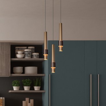 Lucide Margary - lampe suspendue - Ø 28 x 169 cm - 3 x 4W LED dimmable inclus - café