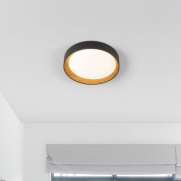 Nova Luce Stake - plafonnier - Ø 45 x 8 cm - 40W LED dimmable inclus - noir sable