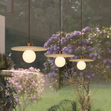 Maxlight Lando - suspension - Ø 25 x 150 cm - travertin