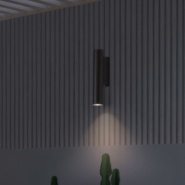 Nova Luce Torrin - applique murale extérieure - Ø 4,5 x 23 x 7,5 cm - 3W LED inclus - IP65 - anthracite foncé