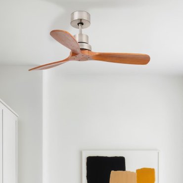 Faro Lantau S - ventilateur de plafond - Ø 107 cm - nickel mat et noyer