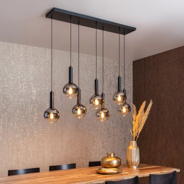 Lucide Marius - lampe suspendue - 130 x 30 x 150 cm - noir fumé