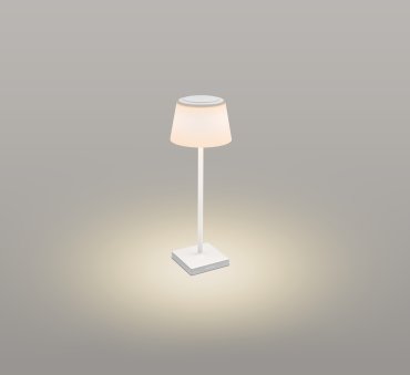 Century Italia Margò - lampe de table d'extérieur rechargeable - Ø 13 x 38 cm - 4W LED dimmable inclus - IP54 - blanc