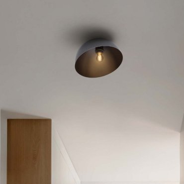 Nova Luce Onia - plafonnier - Ø 29 x 19 cm - métallique et noir sablé