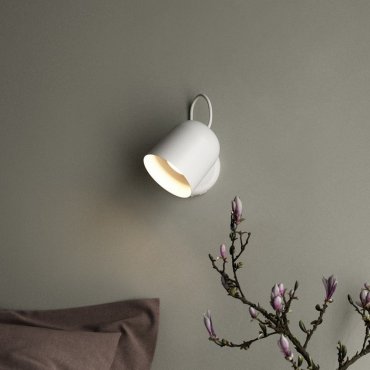 Design for the People Angle GU10 - applique murale avec interrupteur et port USB - 11 x 17 x 19,1 cm - blanc et gris