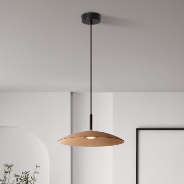 Nova Luce Polifemo - lampe suspendue - Ø 40 x 140  cm - 12W LED inclus - verre moka et noir sablé