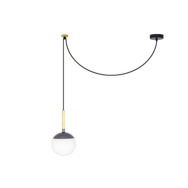 Faro Mine - lampe suspendue - Ø 18,5 x 35 cm - gris foncé - plastique