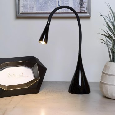 Lucide Zozy - lampe de bureau - 12 x 9 x 30,5 cm - 3W LED dimmable inclus - noir