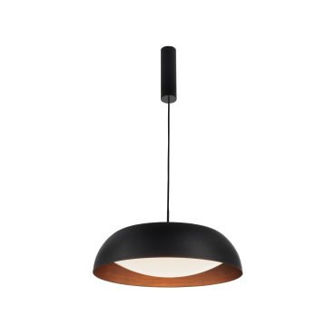 Nova Luce Landon - lampe suspendue - Ø 60 x 170 cm - 40W LED dimmable inclus - noir et cuivre