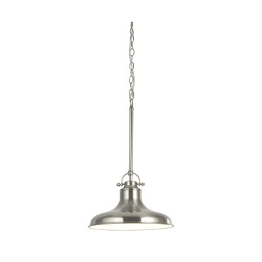 Searchlight Dallas - lampe suspendue - Ø 30 x 150 cm - argent satiné