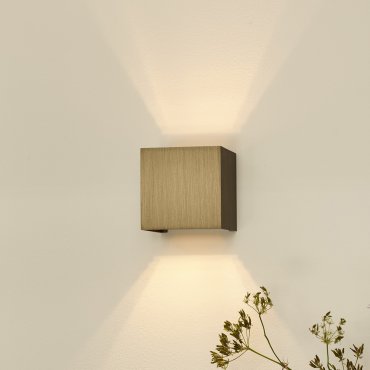 Lucide Xio - applique murale - 9,7 x 9,7 x 9,7 cm - 3,5W LED dimmable inclus - café