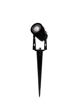 Nova Luce Calix – spot de sol sur piquet - Ø 4 x 22,5 cm - 3W LED inclus - IP65 - noir sablé