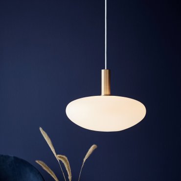 Nordlux Alton - lampe suspendue - Ø 35 x 330 cm - blanc opale et laiton ou noir