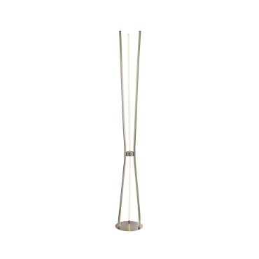 Searchlight Tripod - lampadaire - 165 cm - 53W LED inclus - nickel satiné et blanc