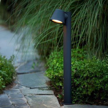 Lucide Dingo - lampe de jardin - 18 x 70 x 11 cm - 5W dimmable LED inclus - IP44 - anthracite