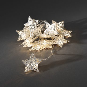 MODÈLE D’EXPOSITION - Konstsmide Lumières de Noël - Étoiles LED décoratives - 600cm - 16 pièces - argent