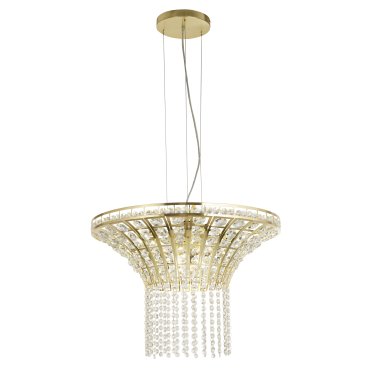 Searchlight Gemma - lampe suspendue - Ø 60 x 155 cm - laiton satiné et transparent