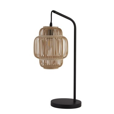 Searchlight Java - lampe de table - 20 x 55 cm - noir et marron clair