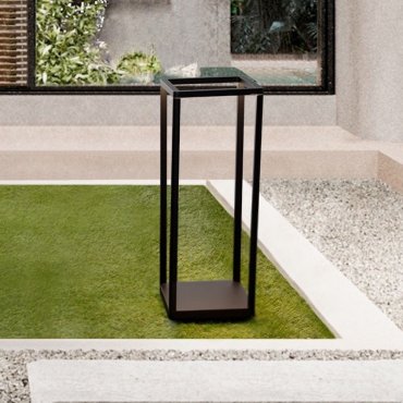 Nova Luce Misti - lampe de jardin - 18 x 50 x 18 cm - 9W LED inclus - IP65 - anthracite foncé