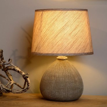 Lucide Ramzi - lampe à poser - Ø 18 x 26 cm - brun