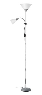 MODÈLE D’EXPOSITION - Brilliant Spari 4 - lampadaire - 180 cm - argent et blanc