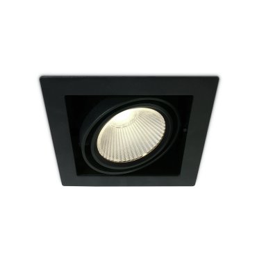 ONE Light COB Box Type Shop - spot à encastrer - 185 x 185 mm, 160 x 160 mm taille d'encastrement - 30W LED inclus - noir - couleur de lumière blanc chaud