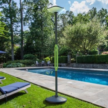 Lutec Poppy - lampadaire solaire avec haut-parleur bluetooth - 8W LED inclus - IP44 - gris et vert