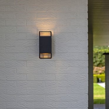 Lutec Ridge - applique d'extérieur - 10,6 x 8,1 x 23,5 cm - IP54 - gris foncé