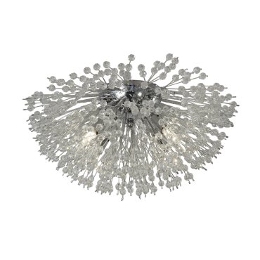 Searchlight Sunburst - plafonnier - 39 x 20 cm - chrome et transparent