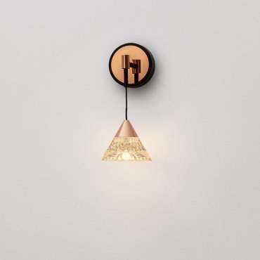 Nova Luce Paluz - applique murale - Ø 10,5 x 26 cm - 7W LED inclus - noir mat et or rose