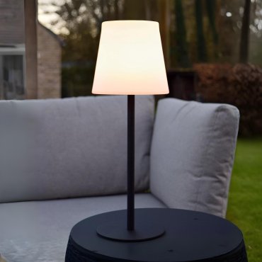 Lucide Tyon - lampe de table rechargeable - Ø 15 x 41 cm - 2W dimmable LED inclus - IP65 - noir
